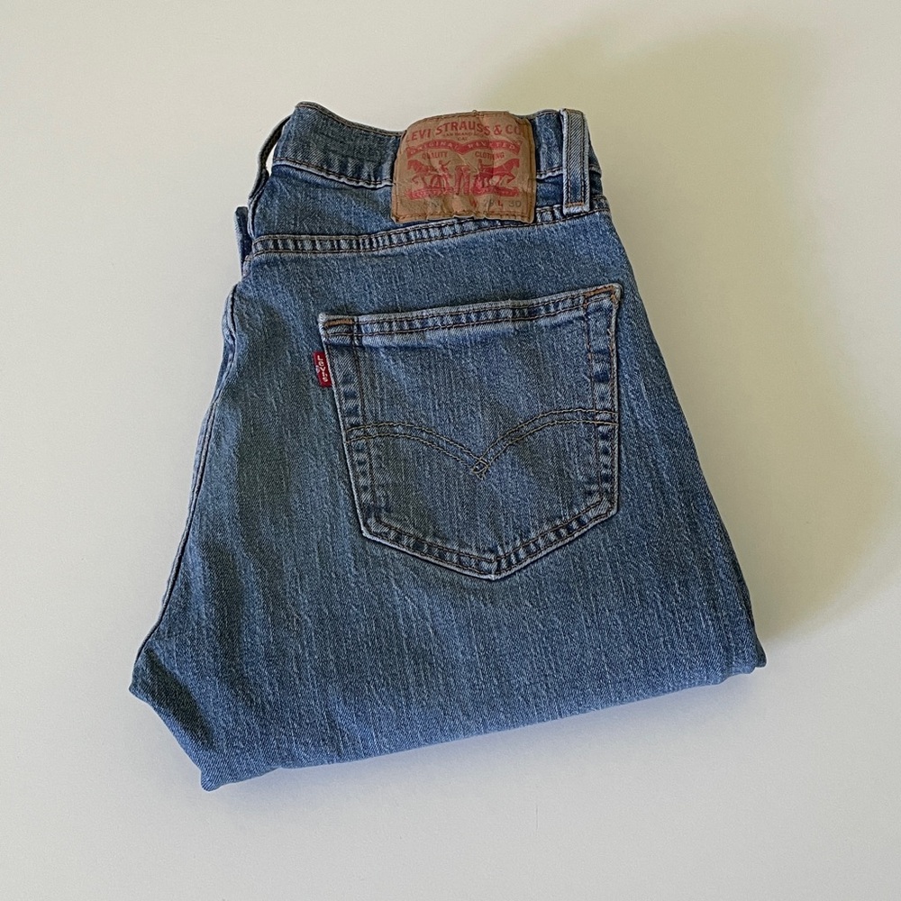 Levi’s 505 Jeans Zipper Fly Straight Leg Blue Medium Wash 29 x 30